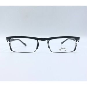 EYE DC V560 001 Black Metal Rectangular Eyeglass Frames 49-19 Made in France